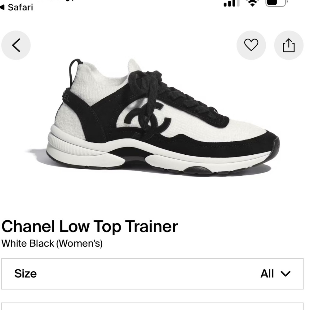 CHANEL Women's Black and White Sneakers